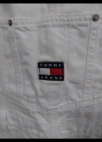TOMMY HİLFİGER Beyaz Mini Denim Kısa Salopet - Görsel 6
