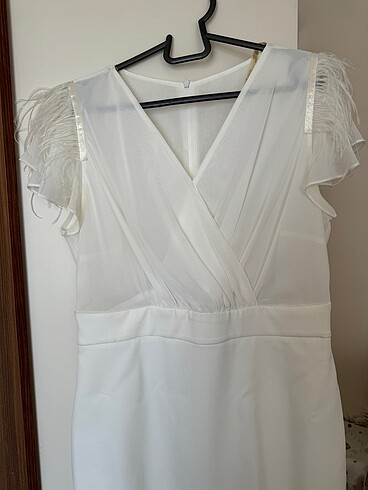 Beyaz otrişli nikah elbise - Görsel 2