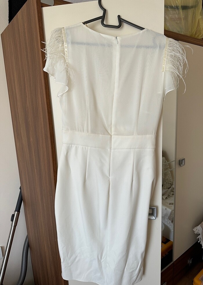 Beyaz otrişli nikah elbise - Görsel 4