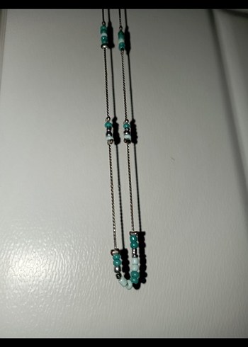 Boncuk Detaylı Turkuaz Kolye - Görsel 2