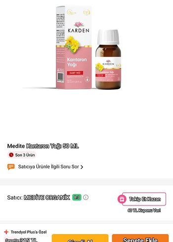 Karden Kantaron Yağı 50 ML - Görsel 2