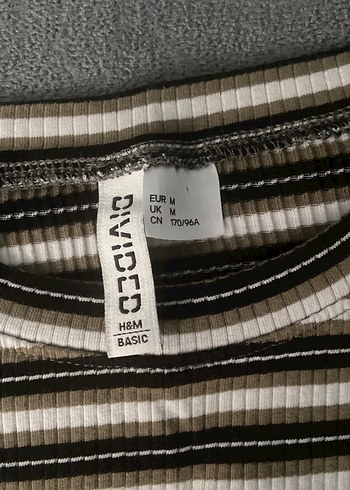 H&M Çizgili Kısa Kollu Kadın Tişört