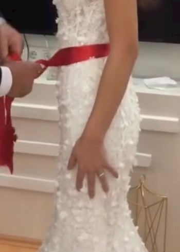 V Yaka balık Modern Klasik Gelinlik - Görsel 6