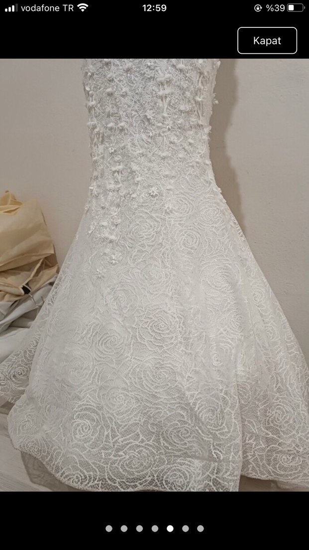 V Yaka balık Modern Klasik Gelinlik - Görsel 4