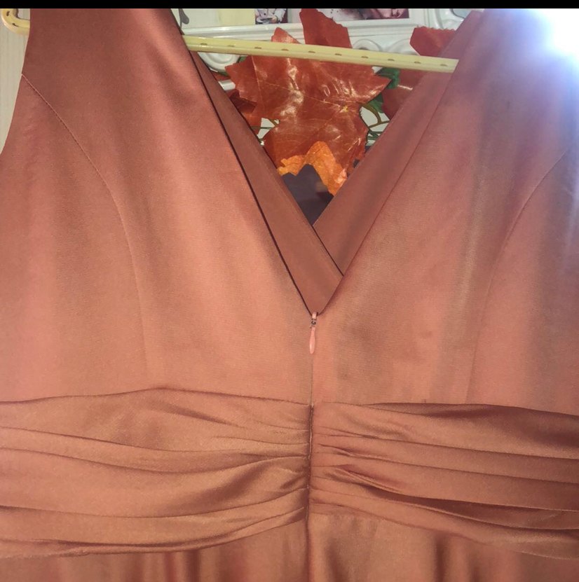 V Yaka Drapeli midi boy Elbise - Görsel 3