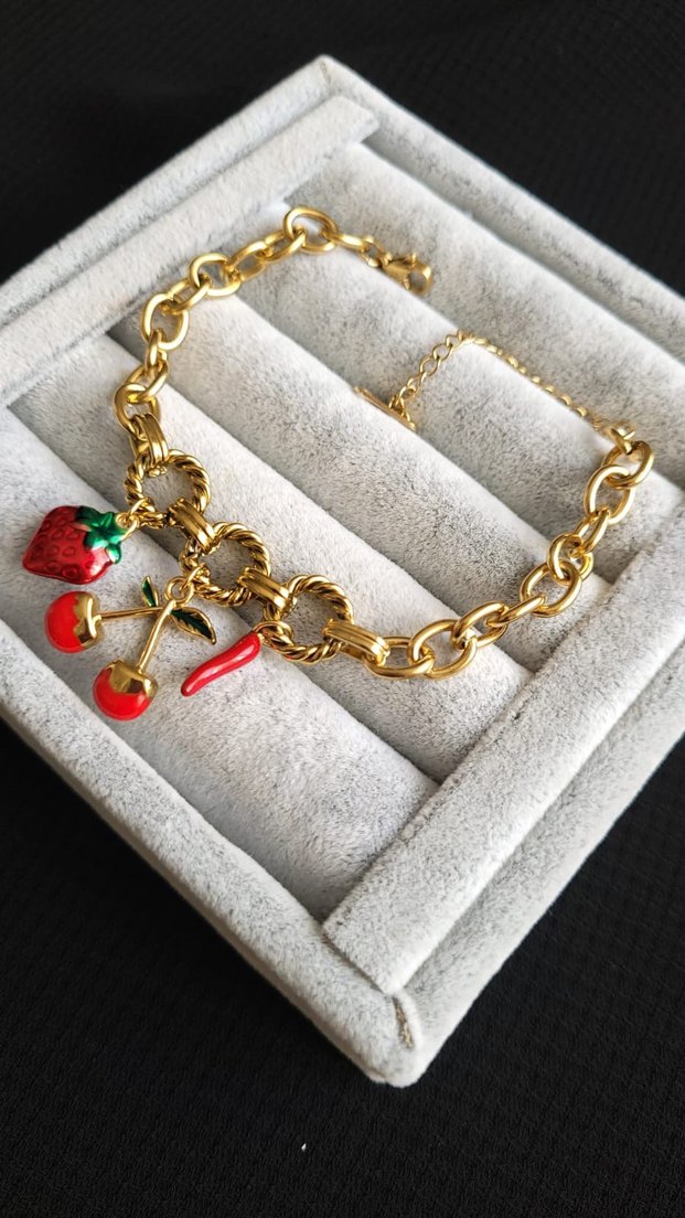 Zincir Detaylı Altın Renk Bohem Takı - Görsel 2