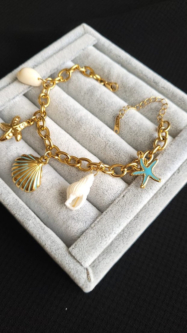 Zincir Detaylı Altın Renk Bohem Takı - Görsel 3