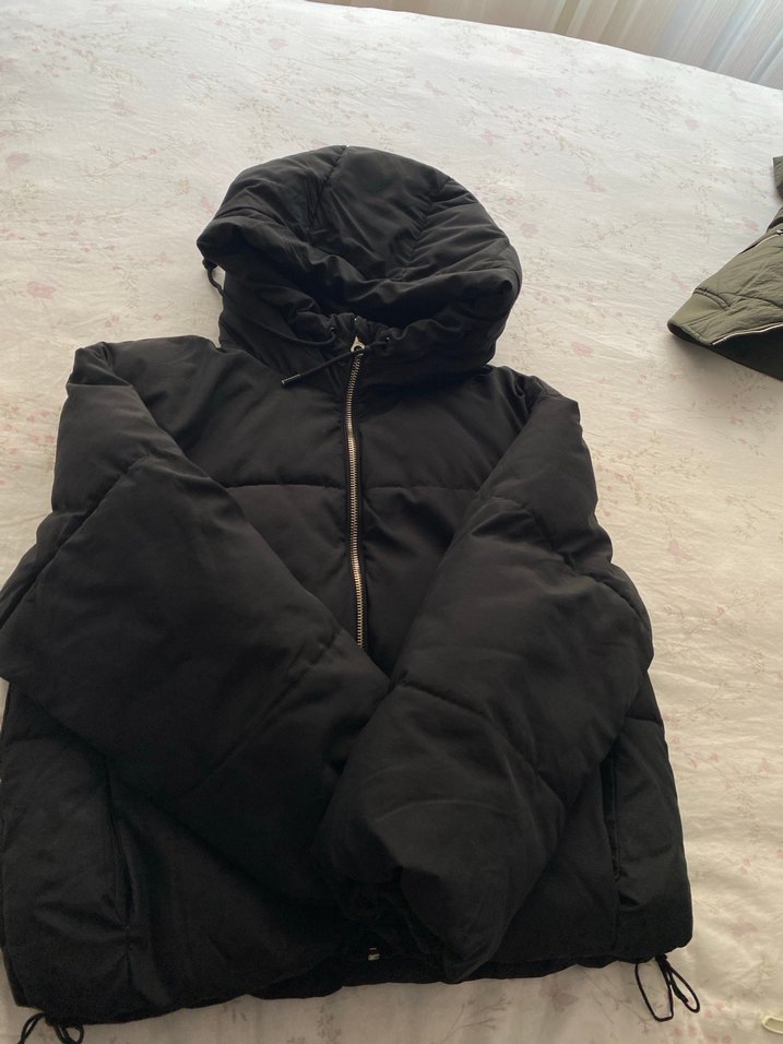 Siyah Fermuarlı Kadın Kışlık Mont - Görsel 2