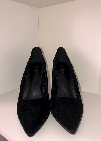 41 Beden Siyah Süet Stiletto Topuklu Kadın Ayakkabı