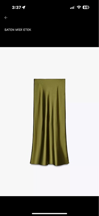 Zara Yeşil Saten Etek