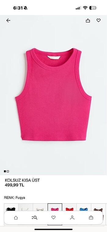 h&m fuşya/pembe crop