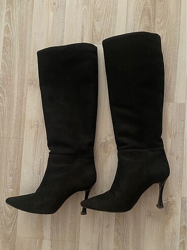 Siyah topuklu çizme - Görsel 5