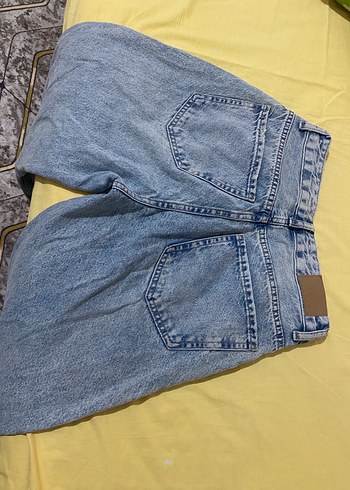 Kadın Mavi Bol Kesim Kot Pantolon - Görsel 4