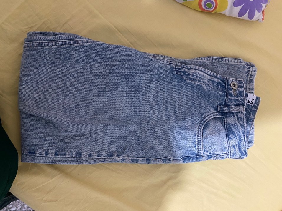 Kadın Mavi Bol Kesim Kot Pantolon - Görsel 5