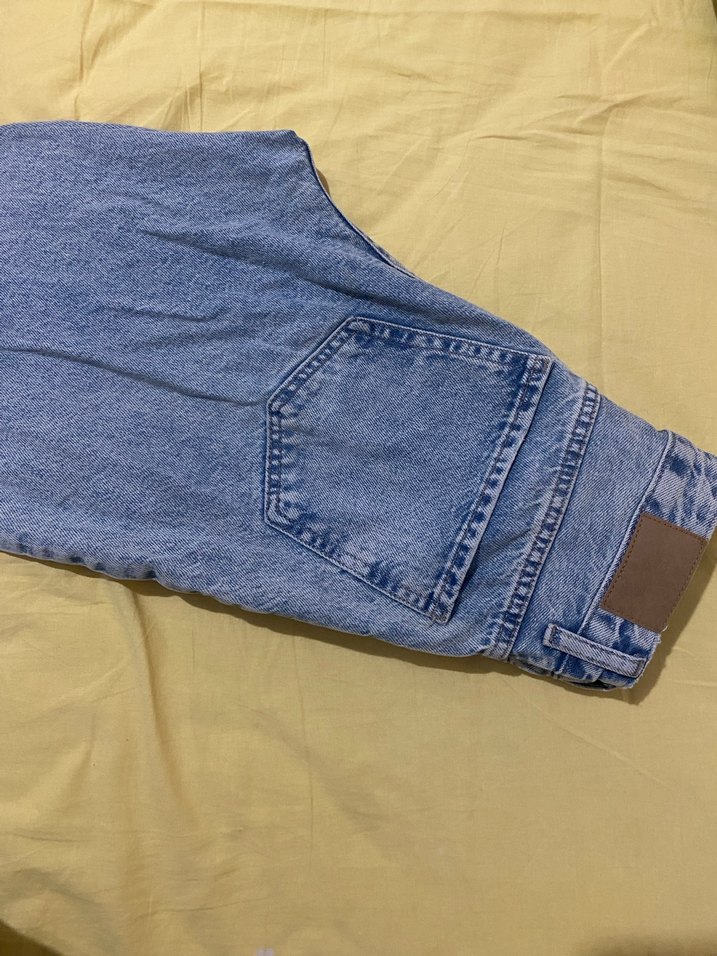 Kadın Mavi Bol Kesim Kot Pantolon - Görsel 3