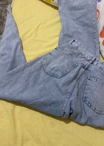 Kadın Mavi Bol Kesim Kot Pantolon - Görsel 5