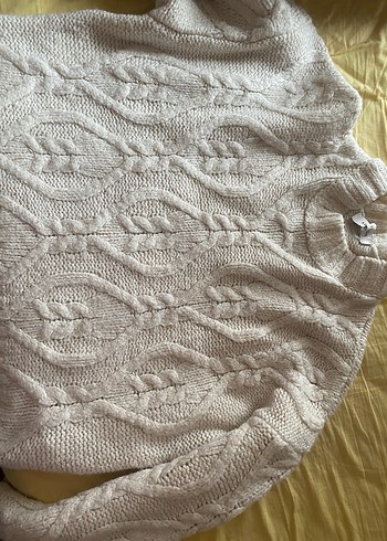 Bohem Tarz Gri Örgü Kadın Kazak - Görsel 2