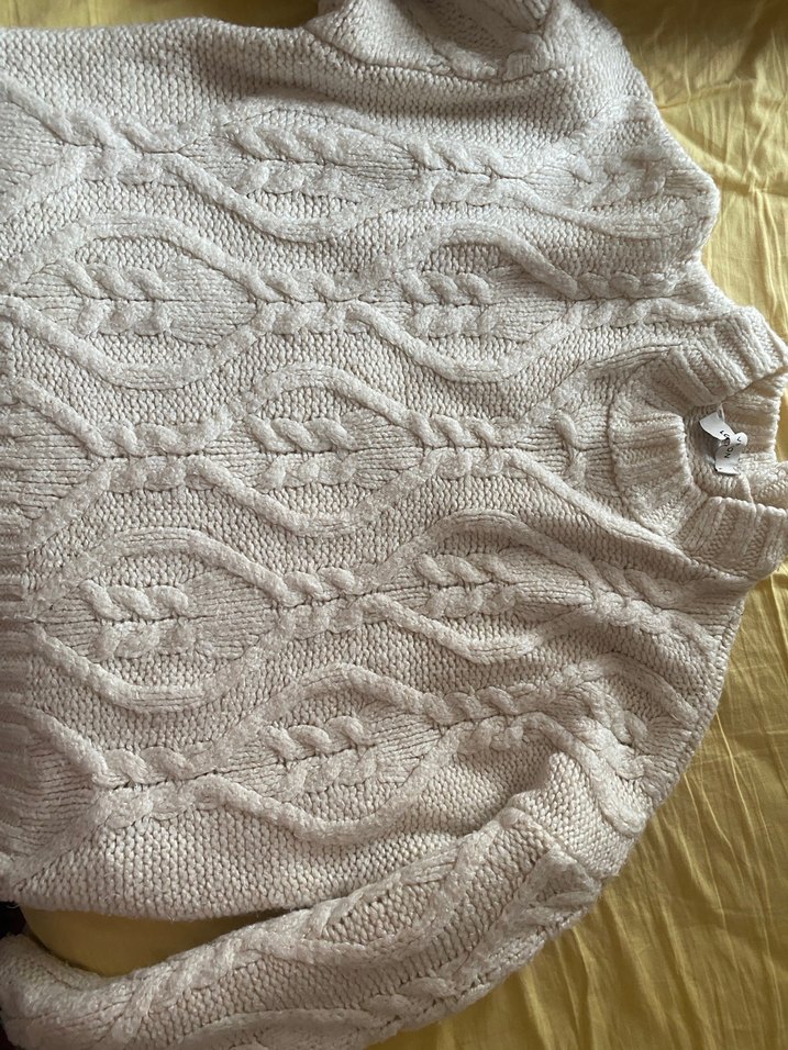 Bohem Tarz Gri Örgü Kadın Kazak - Görsel 2