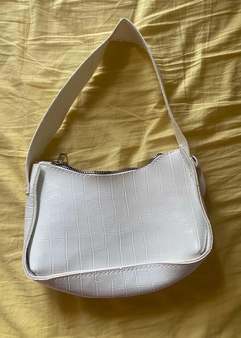 Beyaz Deri Kadın Omuz Çantası - Görsel 2