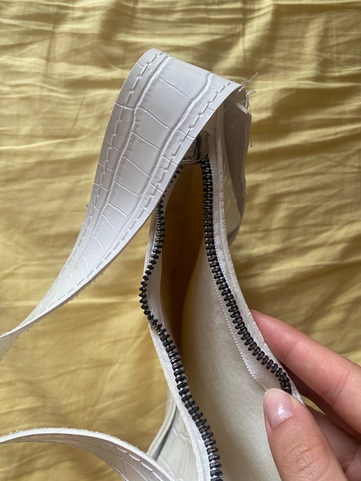 Beyaz Deri Kadın Omuz Çantası - Görsel 3