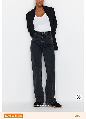 milla antrasit yüksek bel wide leg