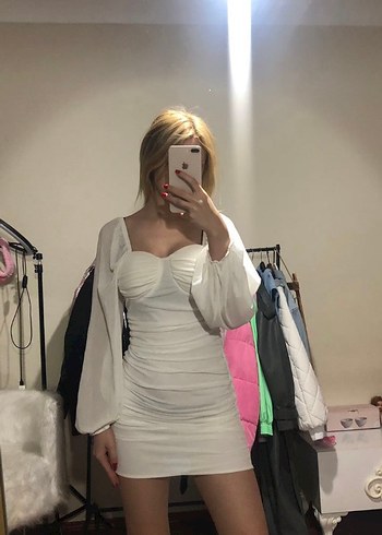 Beyaz Mini Elbise