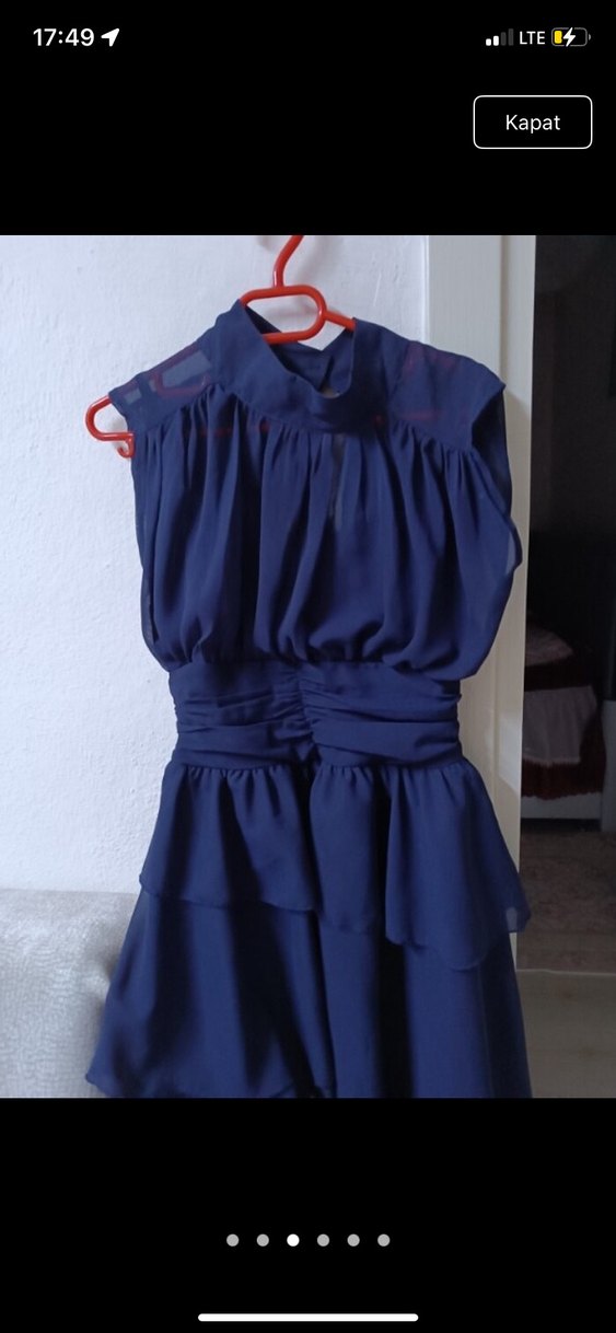 Klasik Şıklık Lacivert Mini Elbise - Görsel 3