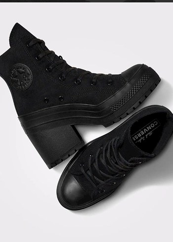 37,5 Beden siyah Renk Topuklu Converse ( Chuck 70 De Luxe Heel )