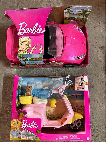 barbienin motoru ve arabası