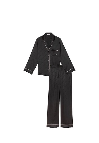 universal Beden siyah Renk Victorias Secret Saten Pijama Takımı