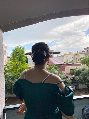 xxl Beden Zümrüt yeşili abiye