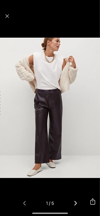 Mango deri pantolon - Görsel 2