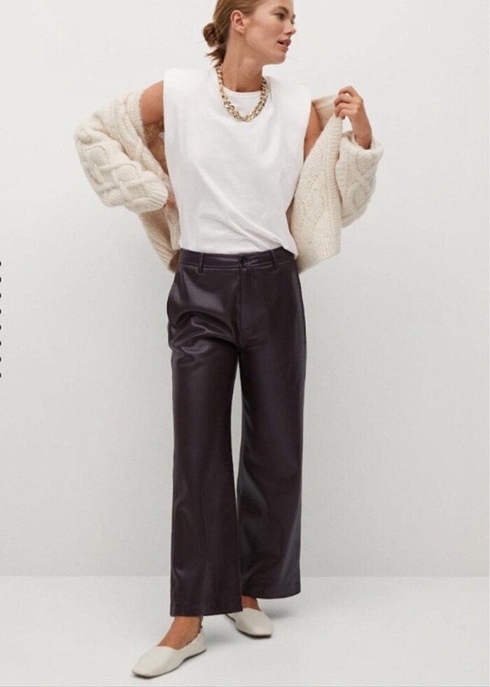 Mango deri pantolon - Görsel 2