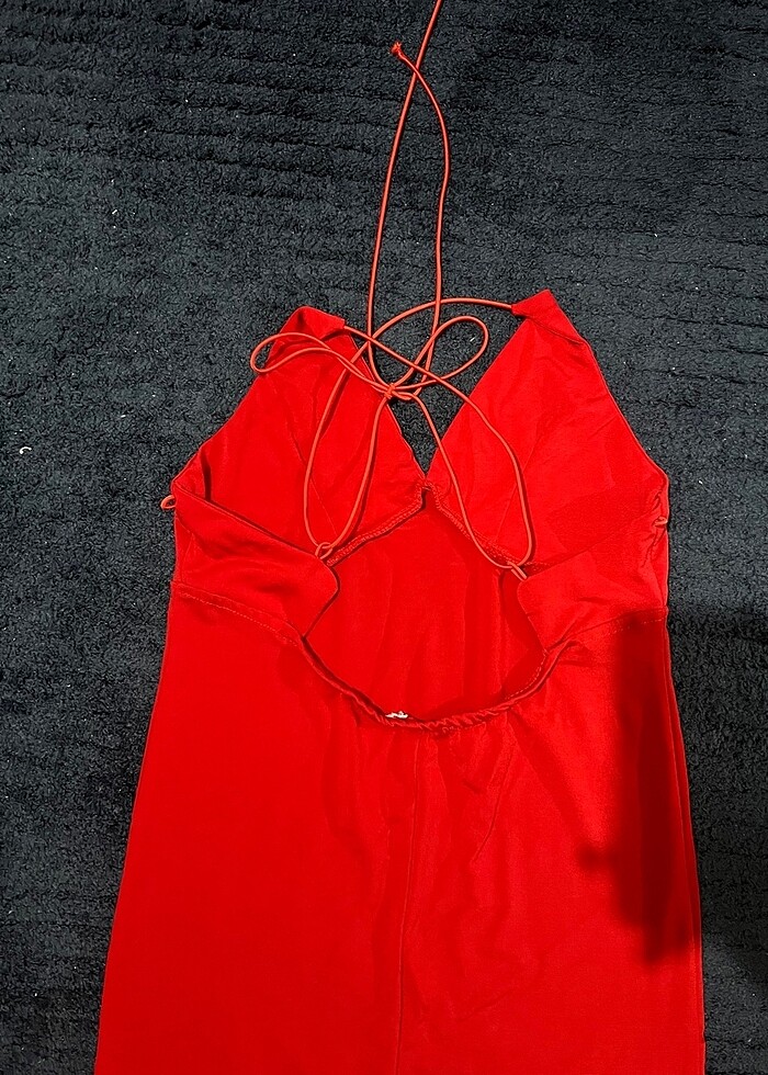 Mini kırmızı elbise - Görsel 3