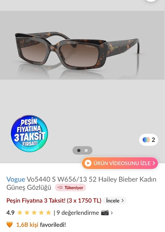 Vogue hailey birler gözlük - Görsel 4