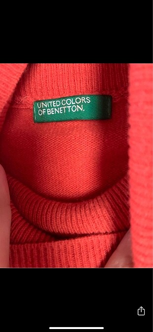 s Beden turuncu Renk Benetton sıcacık taş detaylı kazak