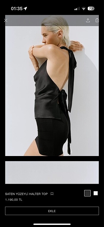 Zara siyah zara halter yaka top s m l beden mevcuttur