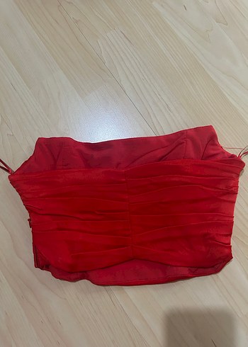 Zara Kırmızı Drapeli Mini Kadın Büstiyer - Görsel 2