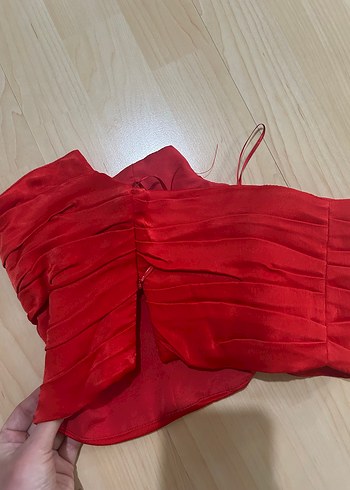 Zara Kırmızı Drapeli Mini Kadın Büstiyer - Görsel 3