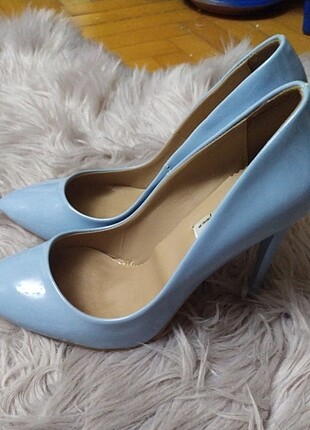 39 Beden mavi Renk Bebek mavisi renk stiletto topuklu ayakkabı