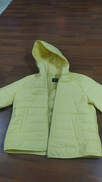 xl Beden sarı Renk Sarı kapşonlu mont