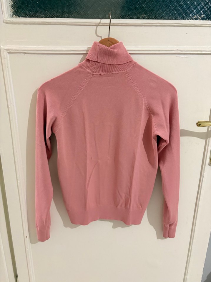 Adl Pembe Balıkçı Yaka Triko Kadın Kazak - Görsel 3