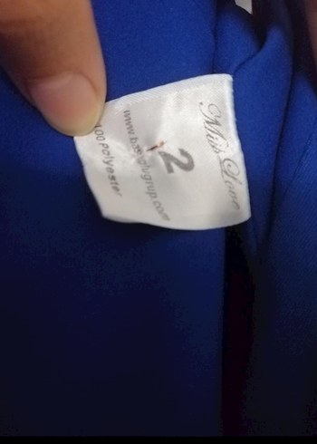 Lacivert Taş Detaylı Uzun Abiye Elbise - Görsel 6