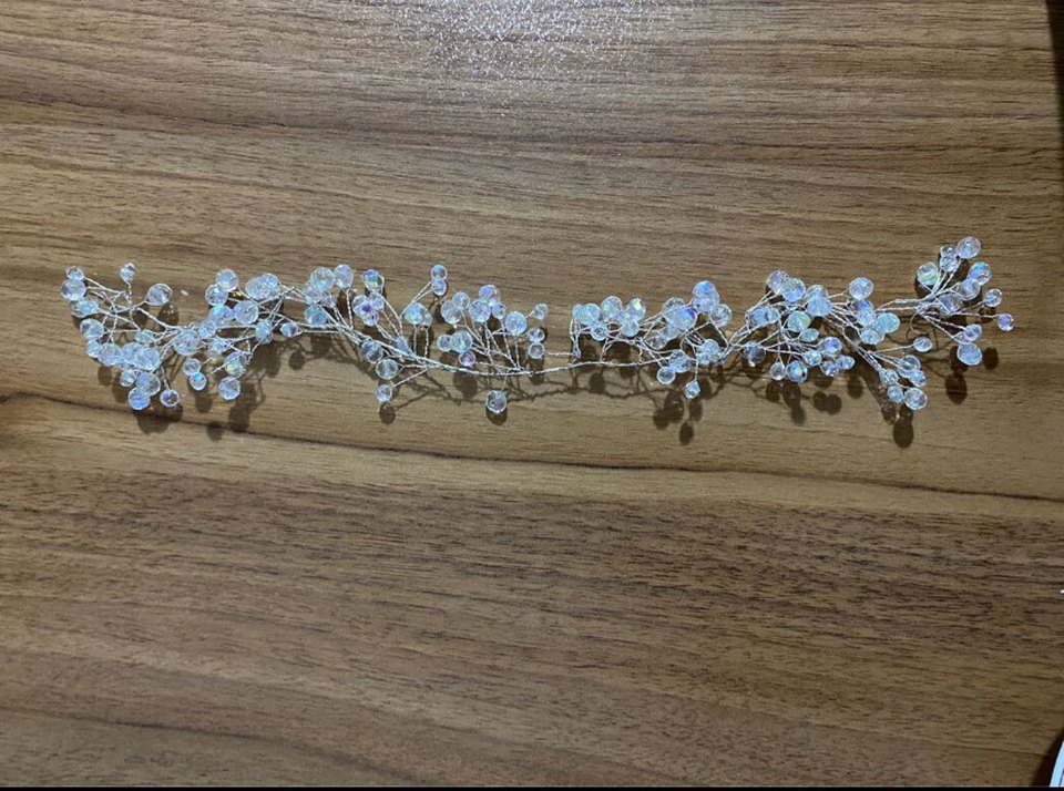 Beyaz Boncuklu Bohem Saç Aksesuarı - Görsel 2