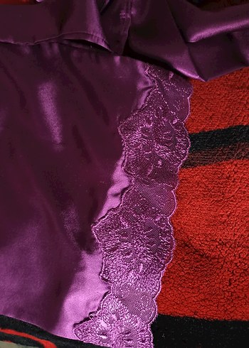 Uzun Mor Kadın Sabahlık - Görsel 3