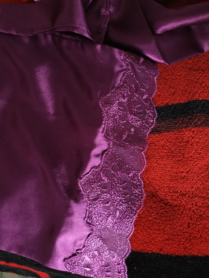 Uzun Mor Kadın Sabahlık - Görsel 3