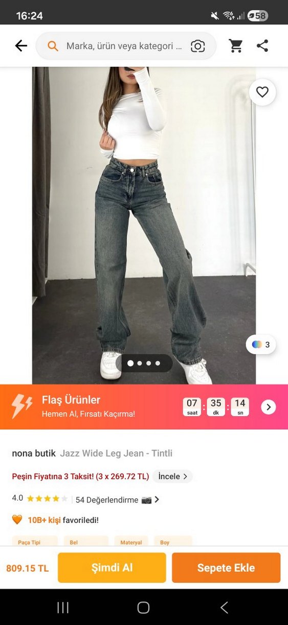 Kadın Mavi Kot Pantolon - Görsel 5