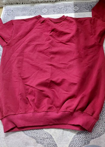 Erkek Bordo Oversize Sweatshirt - Görsel 2