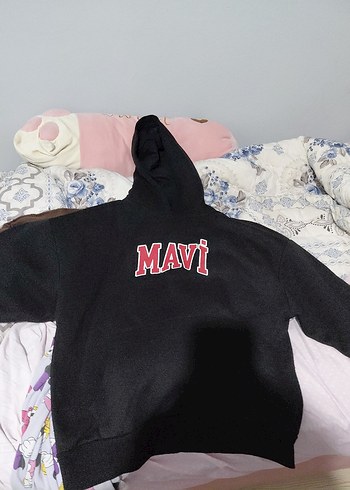 Mavi Siyah Kapüşonlu Sweatshirt - Görsel 2