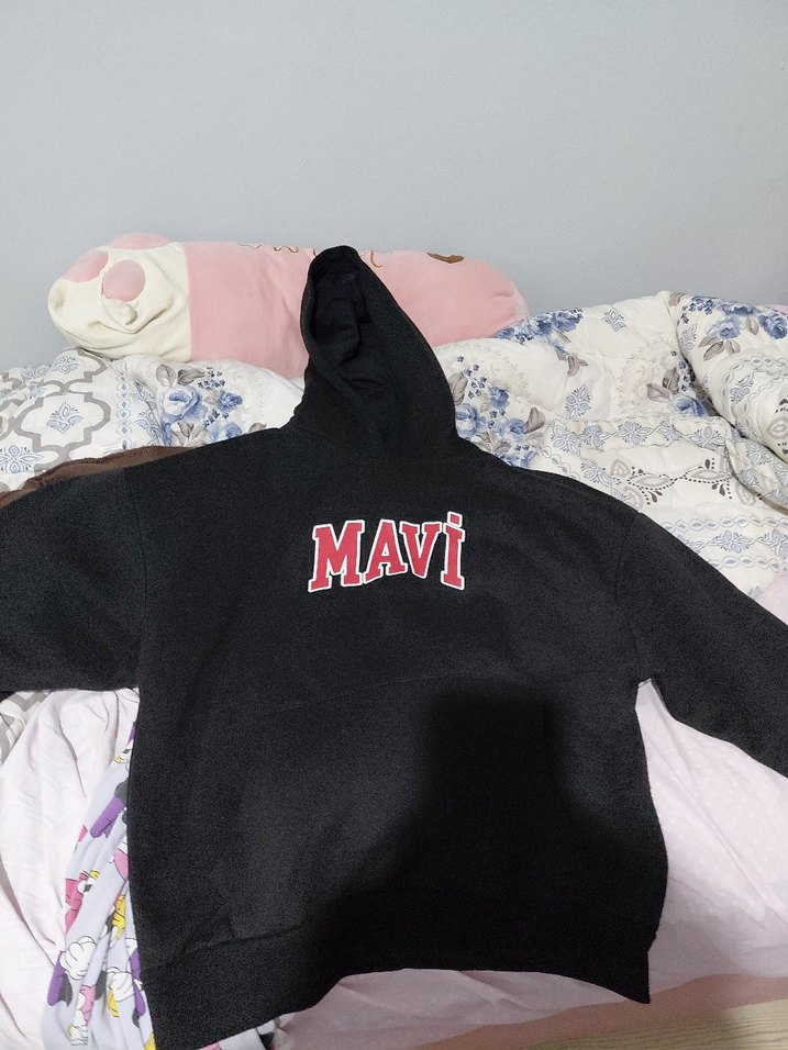 Mavi Siyah Kapüşonlu Sweatshirt - Görsel 2